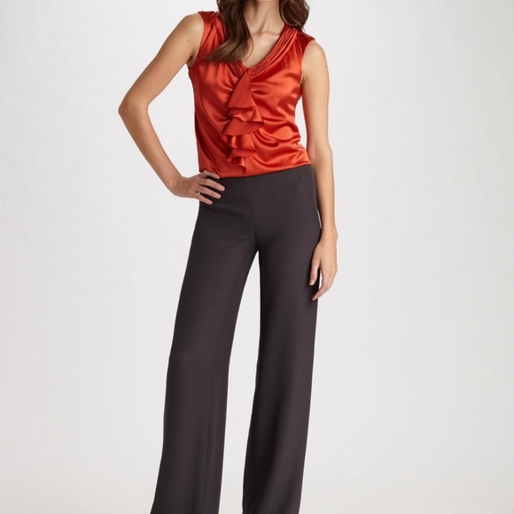 Armani Collezioni Ruffle-Front Silk Blouse Authentic - Picture 4 of 14